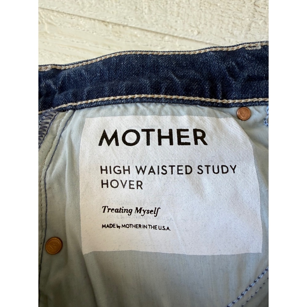 Mother Superior High Waisted Study Hover Jeans Treating Myself Blue Size 25 - Picture 6 of 7
